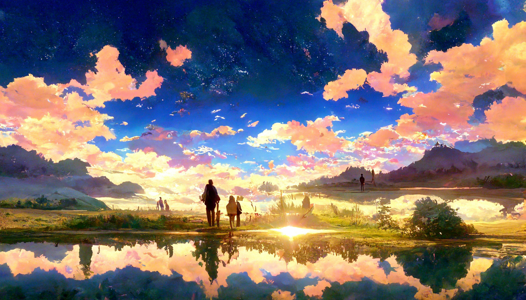 Neverland/ digital artwork in Ghibli style print on Premium Canvas