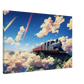 Train To Neverland/ Digital Artwork in Ghibli style print on Premium Canvas