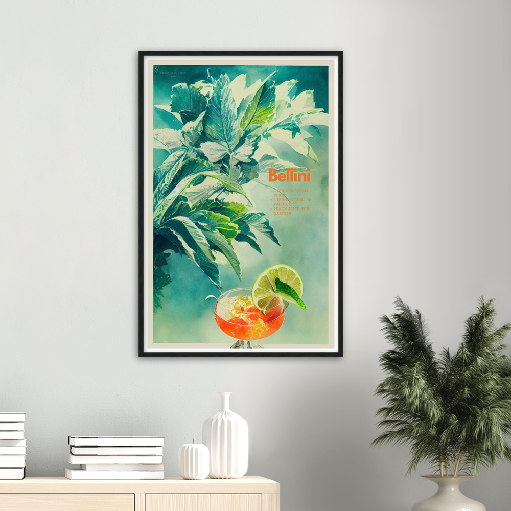 Belini Cocktail print on Premium Matte Paper Wooden Framed Poster