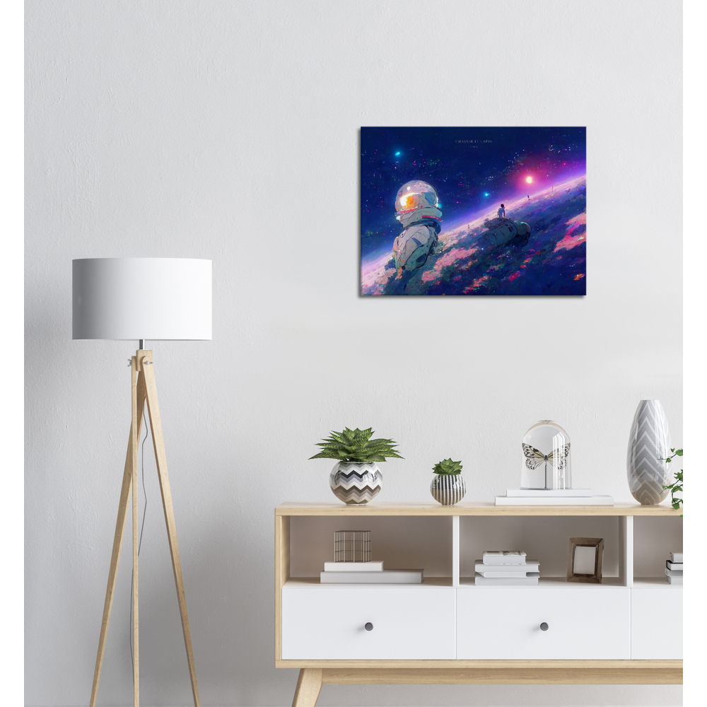 Spaceman/ Digital artwork in Ghibli style print on Premium Canvas