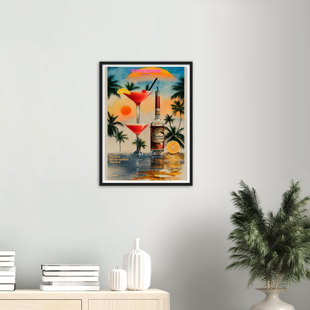 Perfect Watermelon Cocktail print on Premium Matte Paper Wooden Framed Poster(Special Request from J.Nguyen)