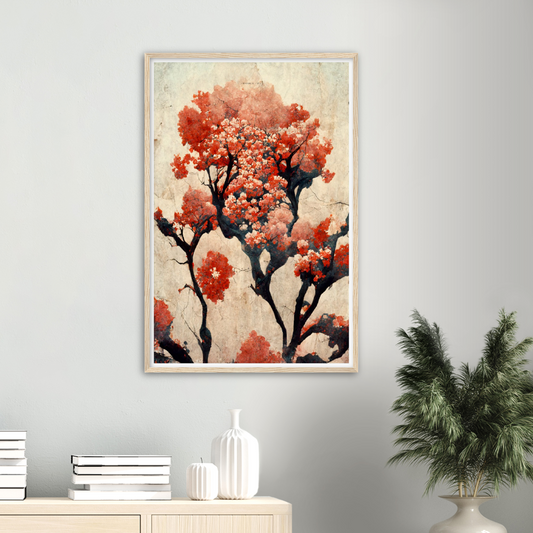 Cherry Blossom print on Premium Matte Paper Wooden Framed Poster