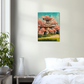 Under Cherry Blossom Tree in Japanese watercolour and oil style/ digital artwork print on Premium Canvas