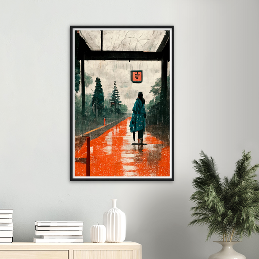 Under the Rain Premium Matte Paper Wooden Framed Poster