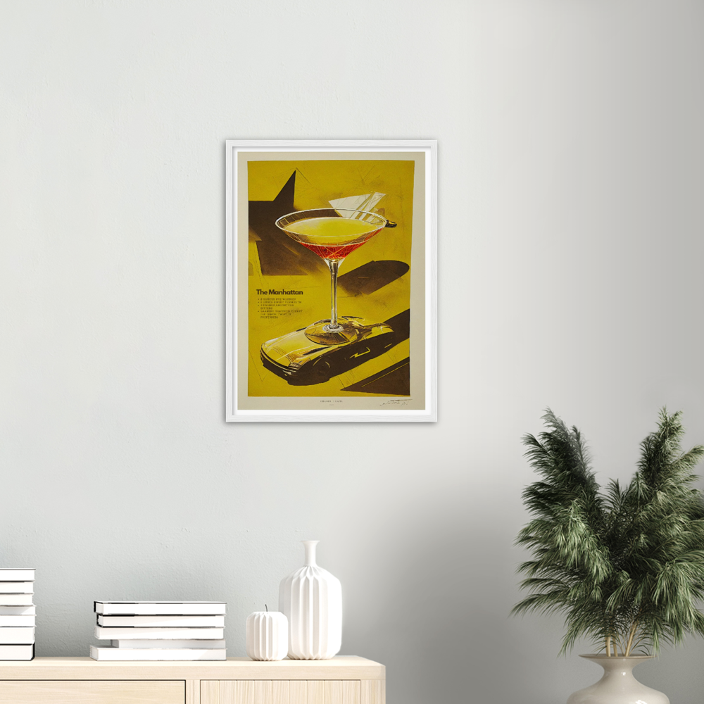 The Manhattan Cocktail print on Premium Matte Paper Wooden Framed Poster