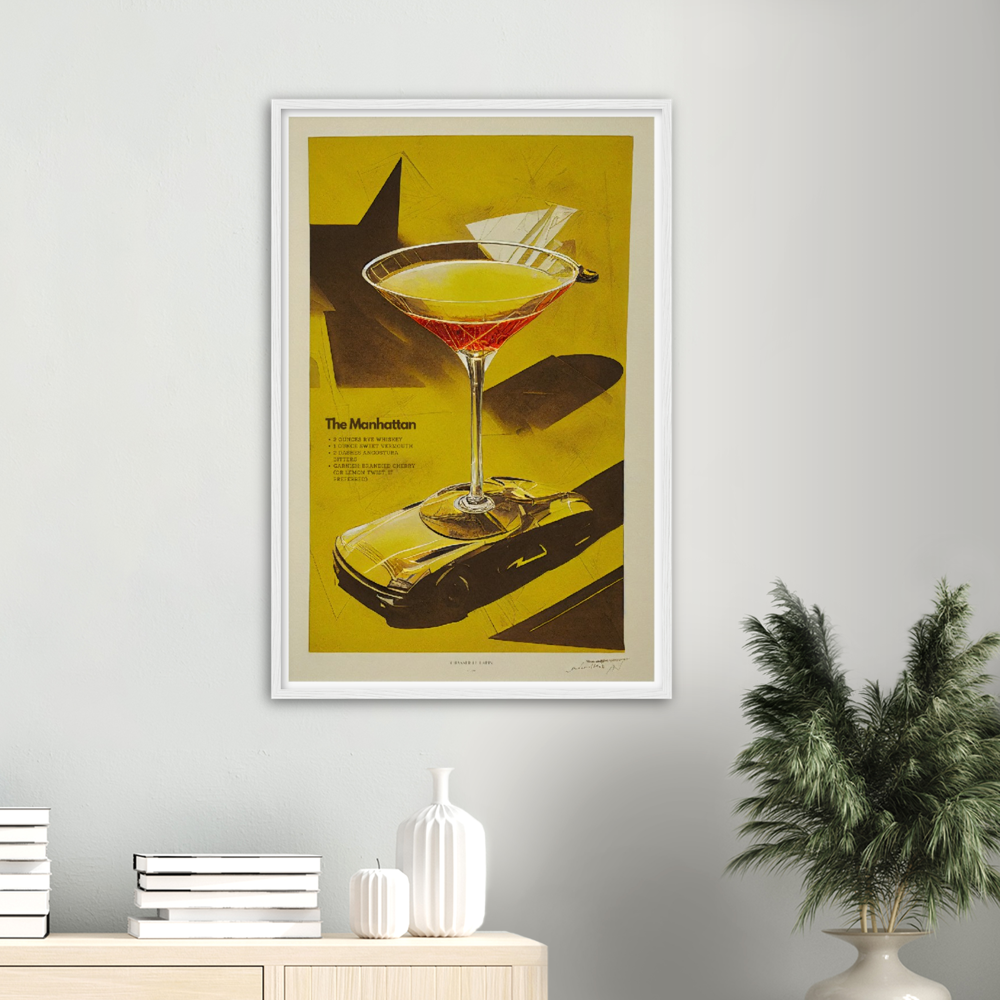 The Manhattan Cocktail print on Premium Matte Paper Wooden Framed Poster