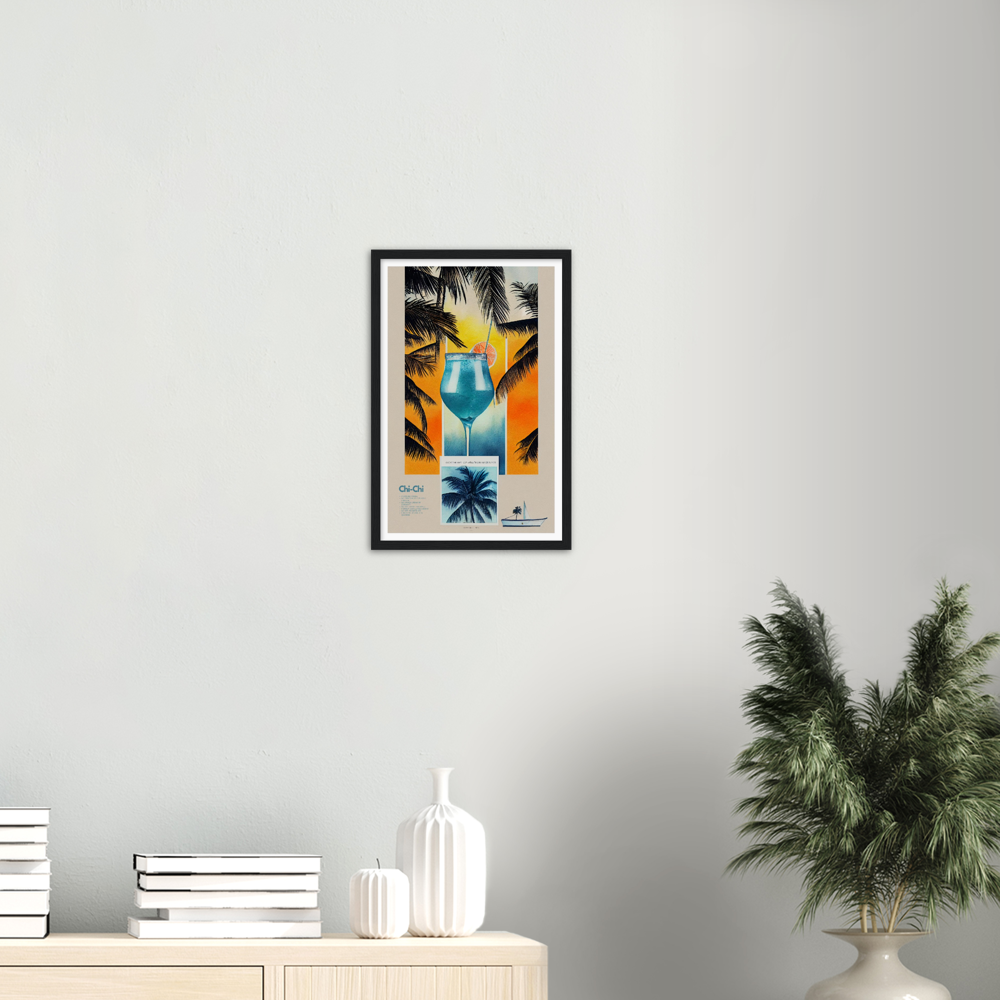 Chi-Chi Cocktail print on Premium Matte Paper Wooden Framed Poster