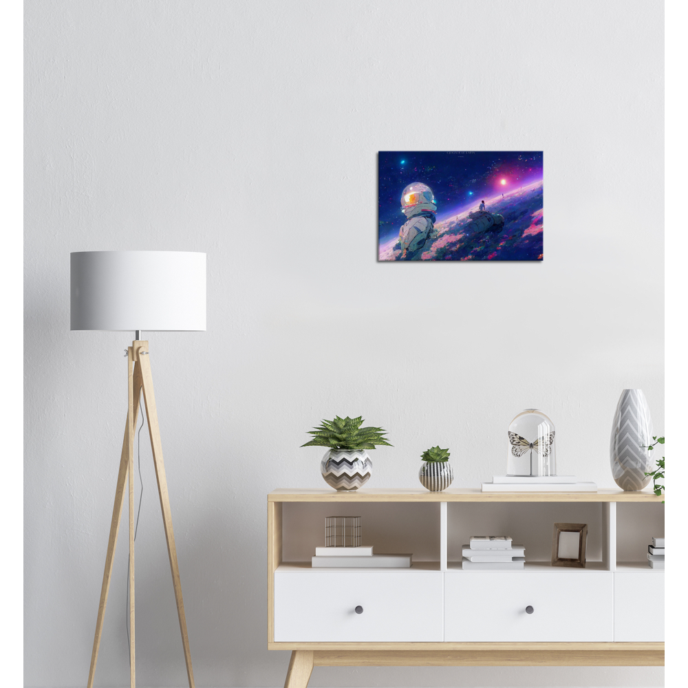 Spaceman/ Digital artwork in Ghibli style print on Premium Canvas