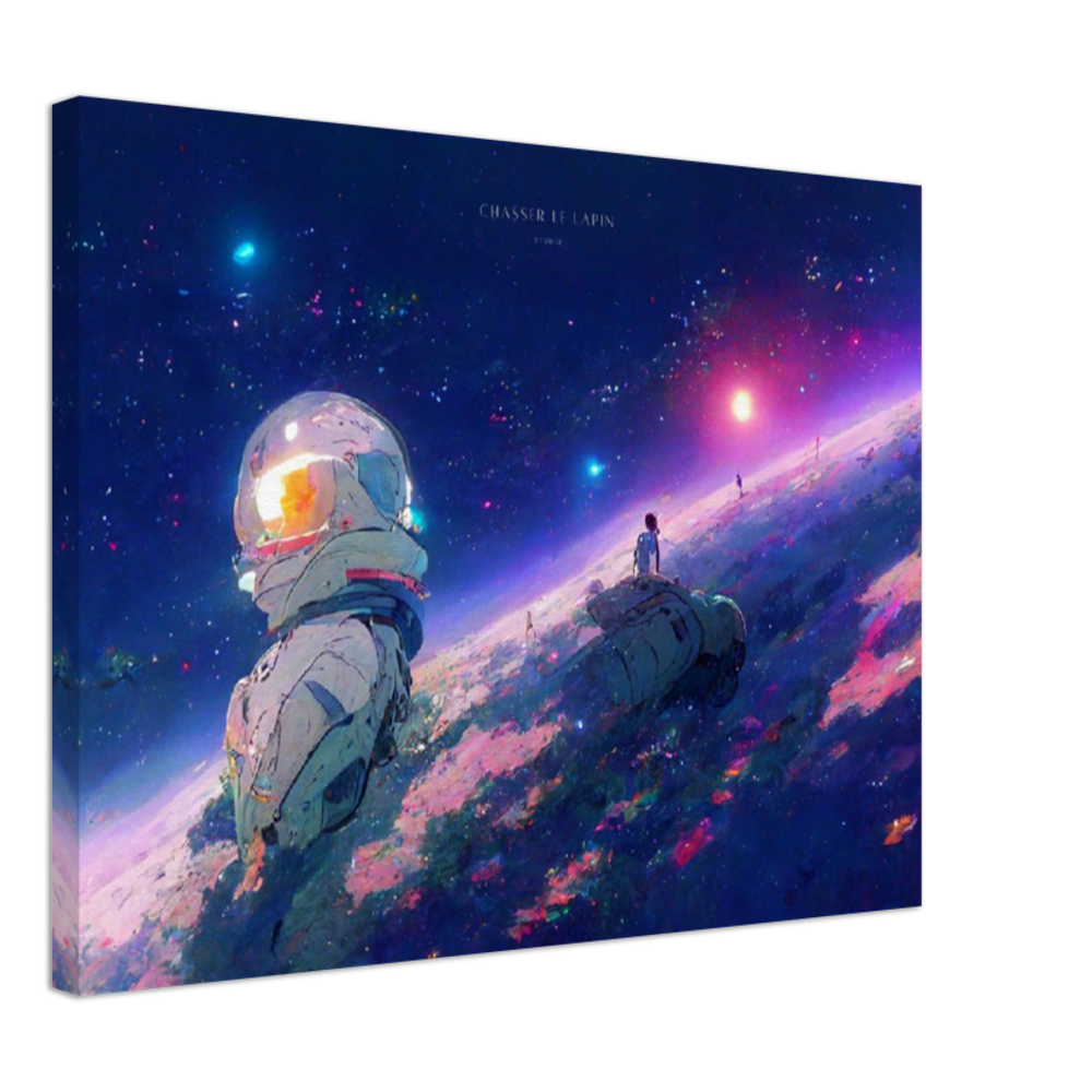 Spaceman/ Digital artwork in Ghibli style print on Premium Canvas