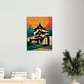 Himije Castle in Japanese watercolour and oil style/ digital artwork print on Premium Canvas