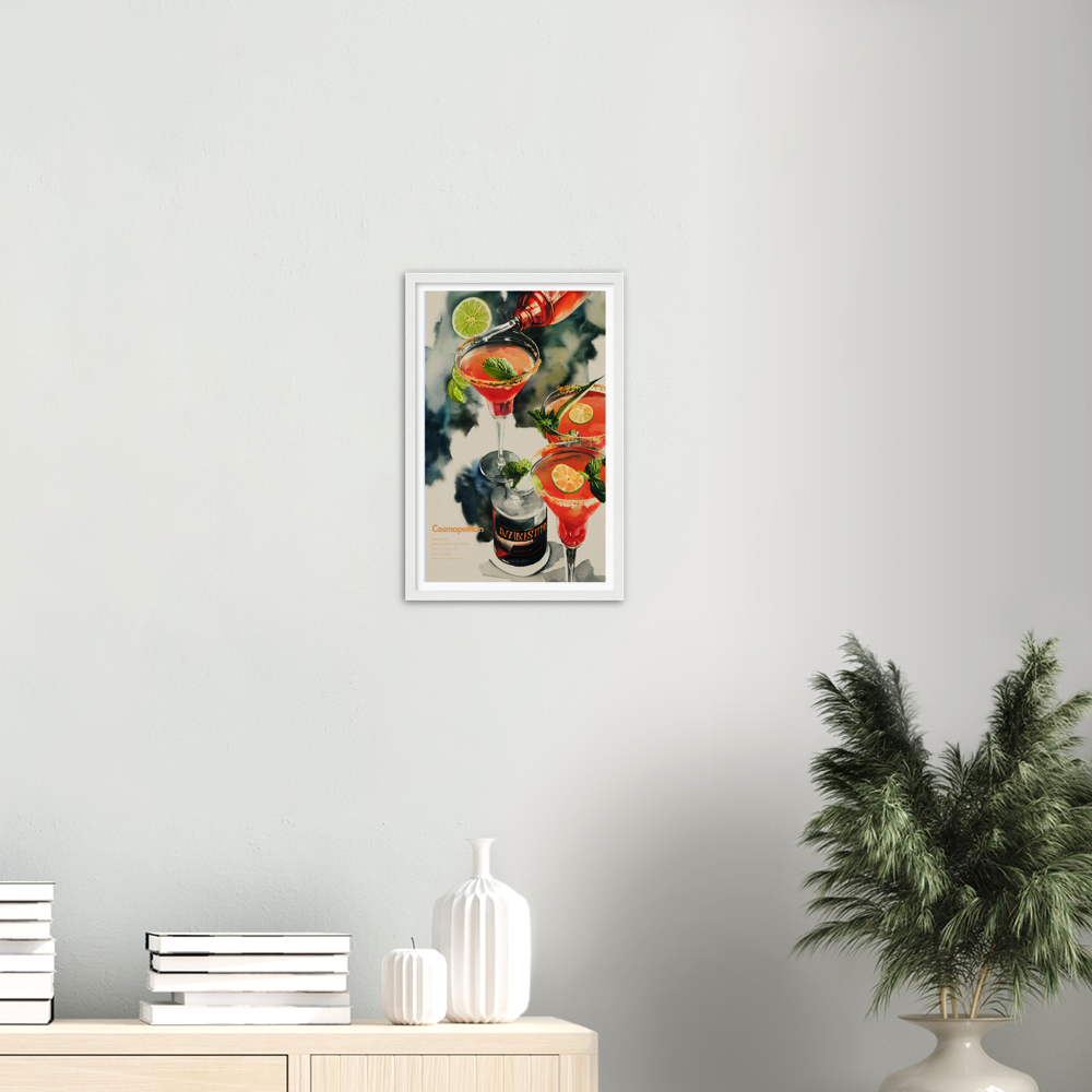 Cosmopolitan Cocktail print on Premium Matte Paper Wooden Framed Poster