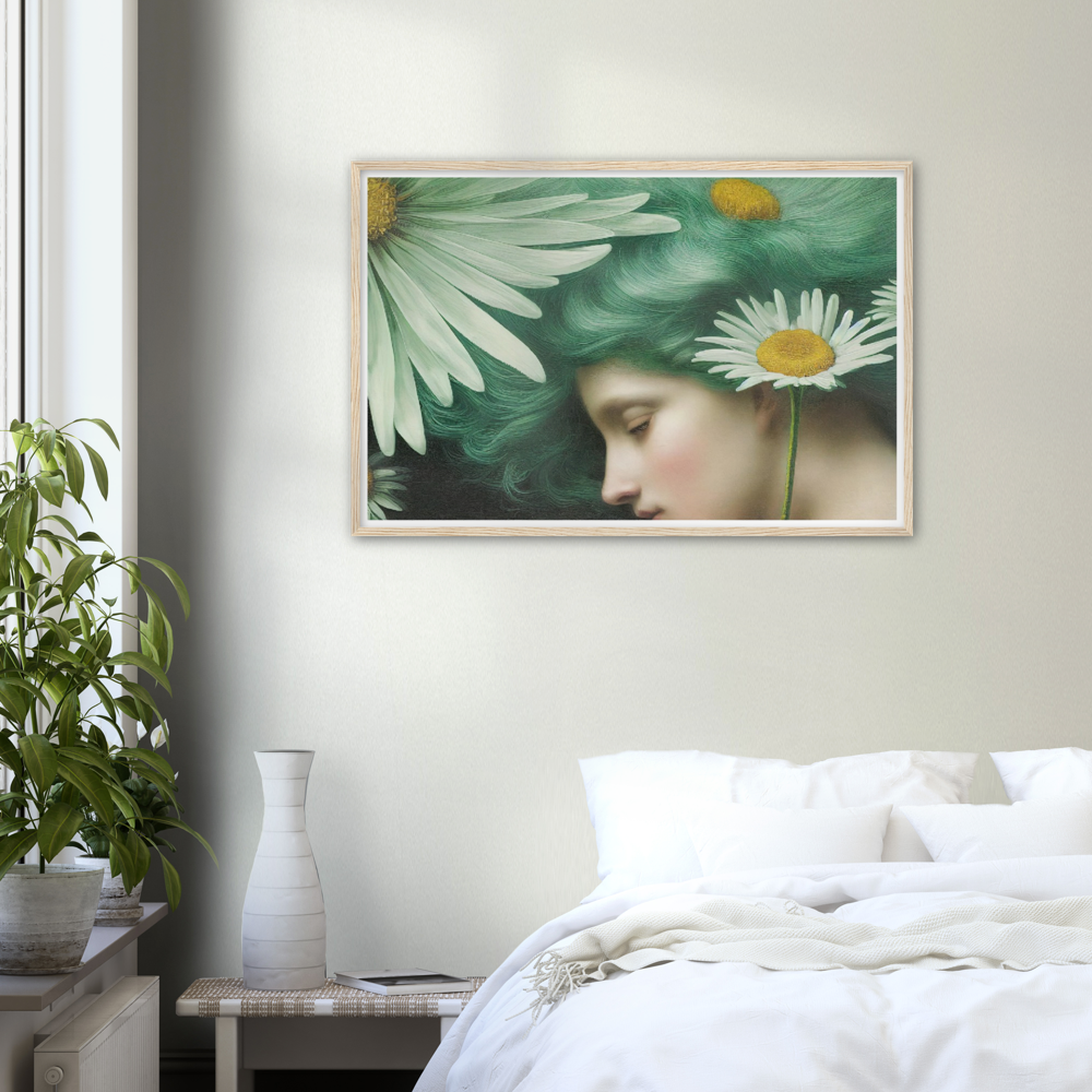 Daisy print on Premium Matte Paper Wooden Framed Poster