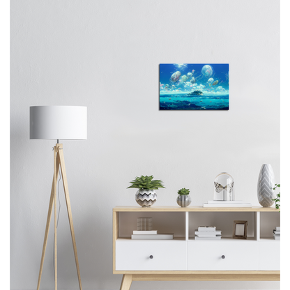 Mermaid Bay/ Digital Artwork in Ghibli style print on Premium Canvas