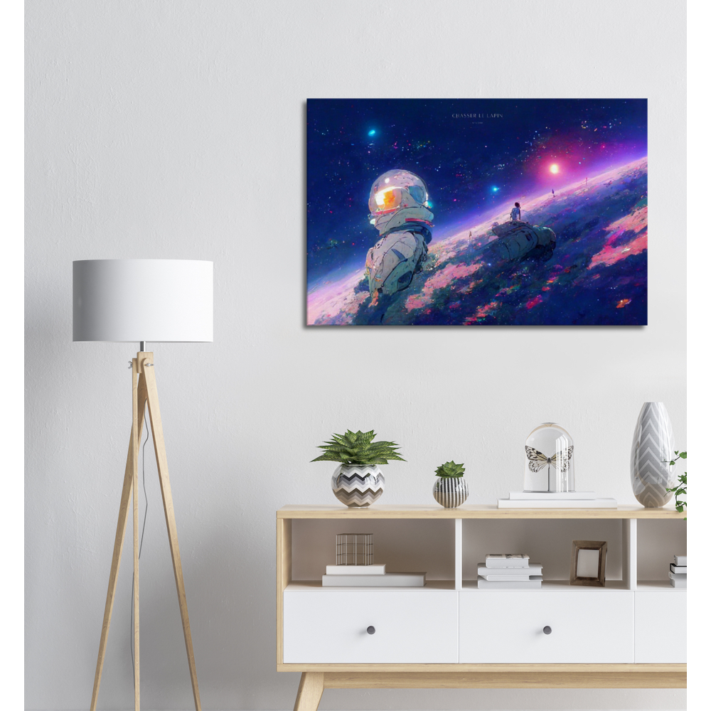 Spaceman/ Digital artwork in Ghibli style print on Premium Canvas