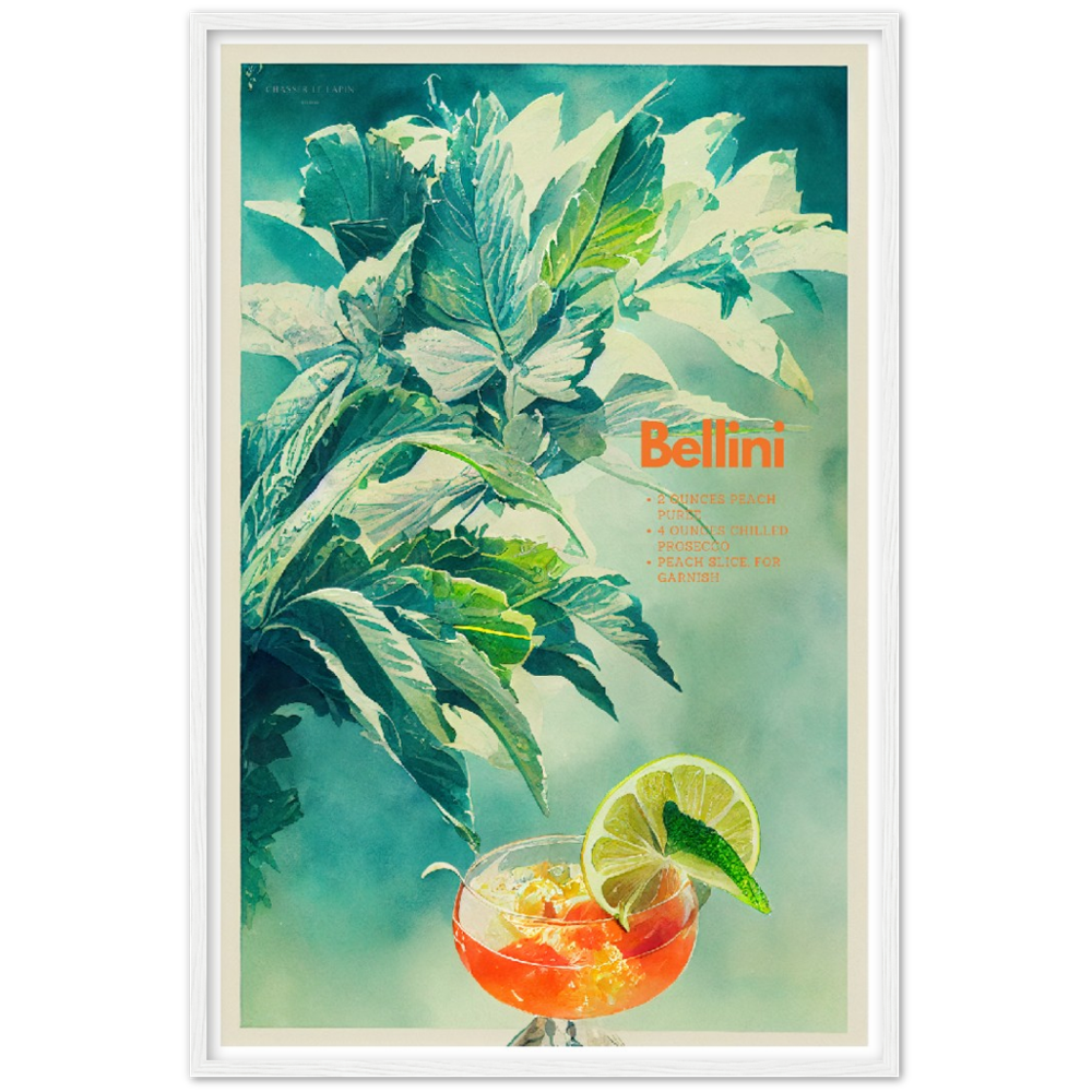 Belini Cocktail print on Premium Matte Paper Wooden Framed Poster