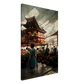 Flower Market in Japanese watercolour and oil style/ digital artwork print on Premium Canvas
