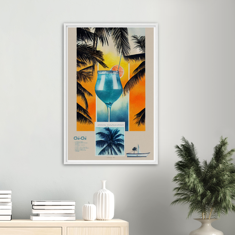 Chi-Chi Cocktail print on Premium Matte Paper Wooden Framed Poster