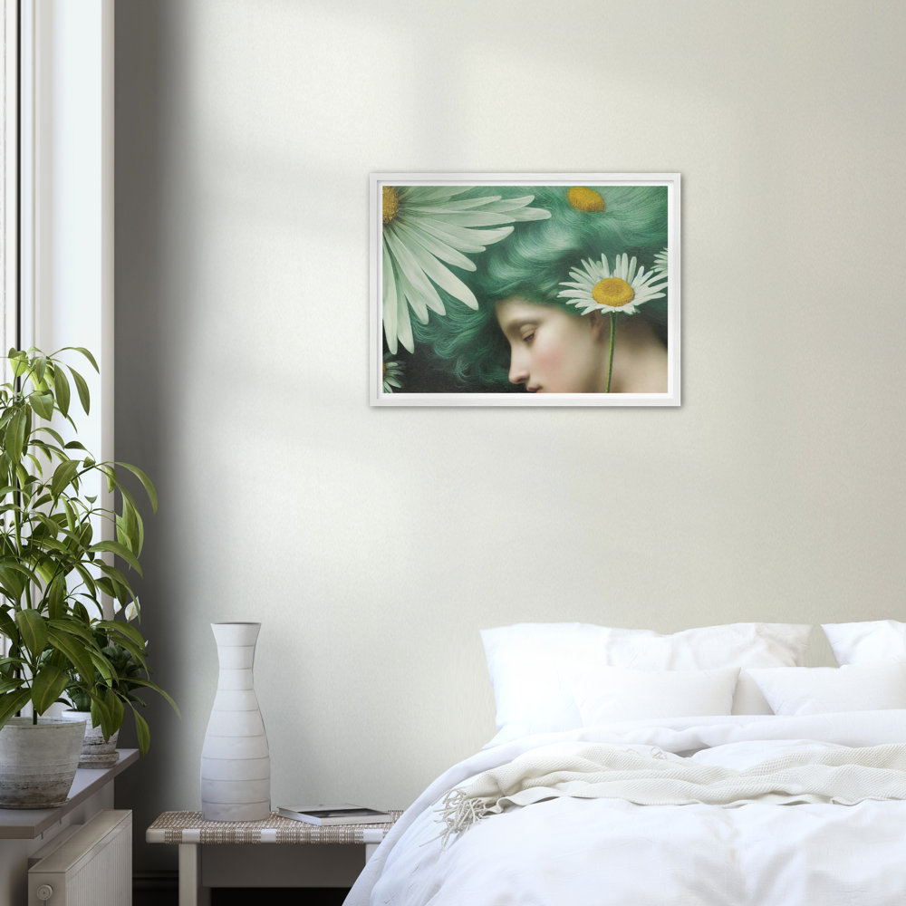 Daisy print on Premium Matte Paper Wooden Framed Poster