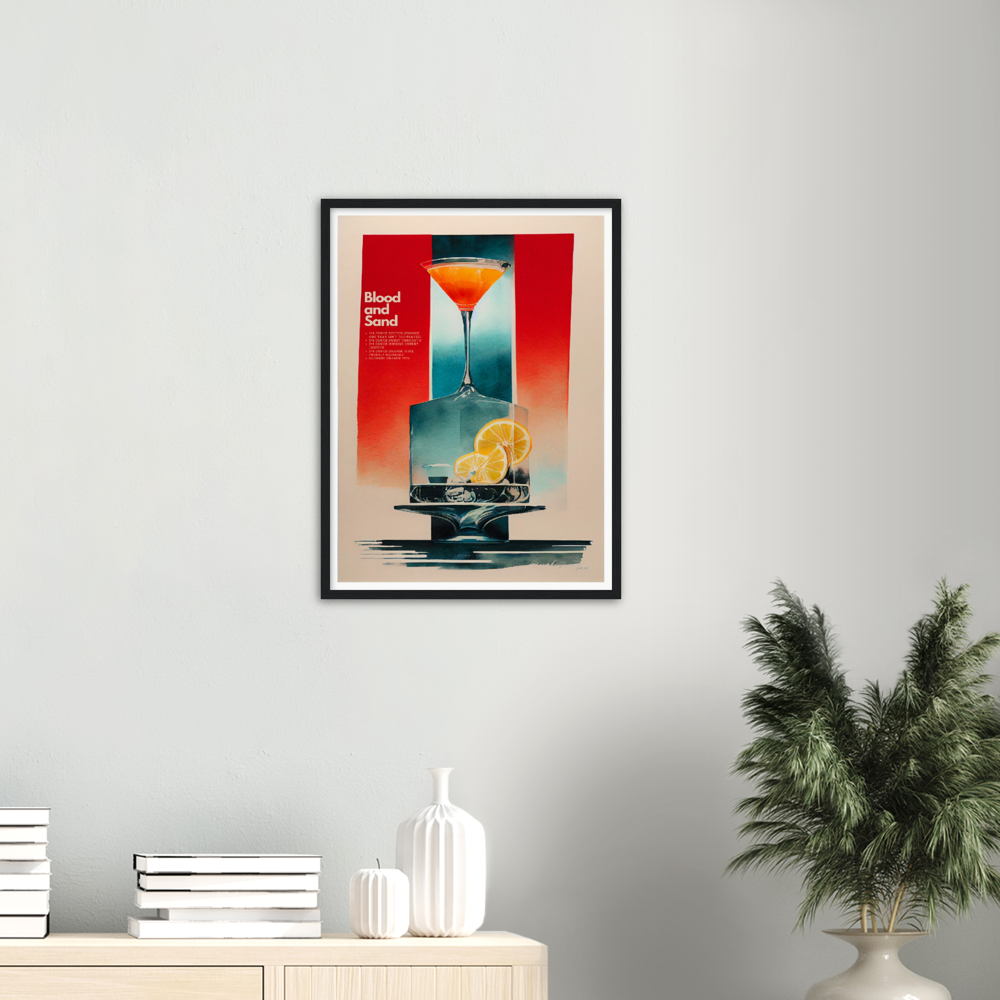 Blood and Sand Cocktail print on Premium Matte Paper Wooden Framed Poster