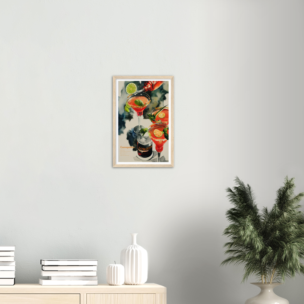 Cosmopolitan Cocktail print on Premium Matte Paper Wooden Framed Poster