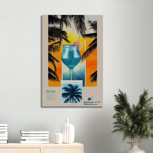 Chi-Chi Cocktail print on Premium Canvas