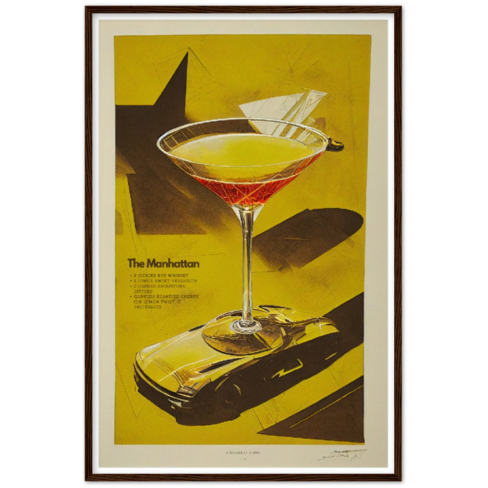 The Manhattan Cocktail print on Premium Matte Paper Wooden Framed Poster