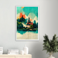 Sunrise on Biwa lake print on Premium Matte Paper Wooden Framed Poster