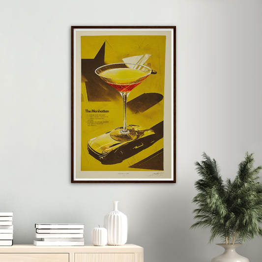 The Manhattan Cocktail print on Premium Matte Paper Wooden Framed Poster