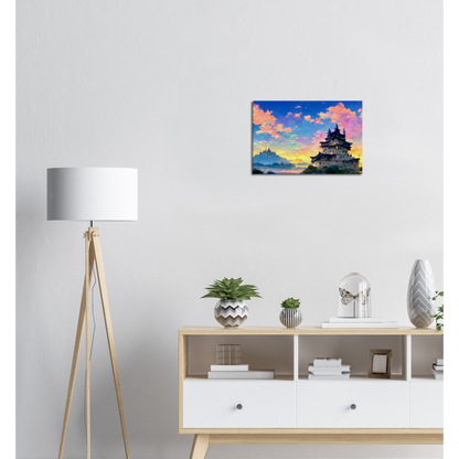 White Castle/ Digital artwork in Ghibli style print on Premium Canvas