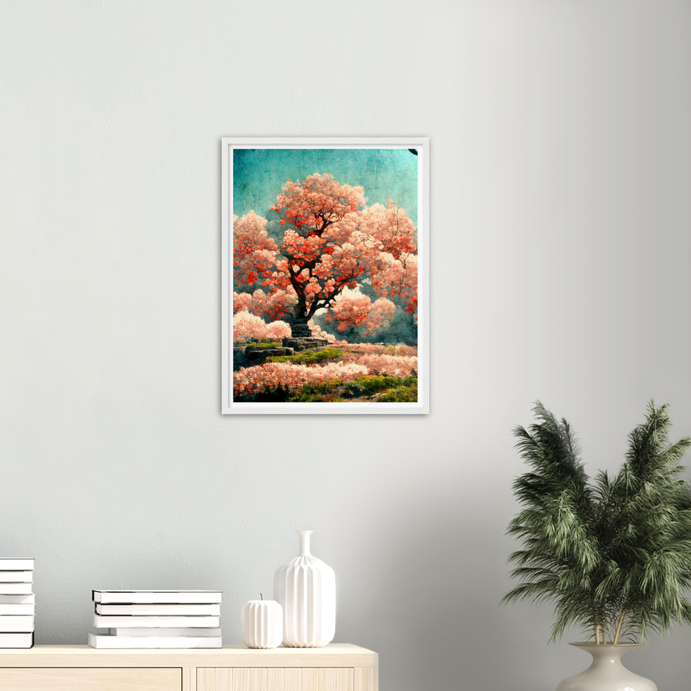 Under Cherry Blossom print on Premium Matte Paper Wooden Framed Poster