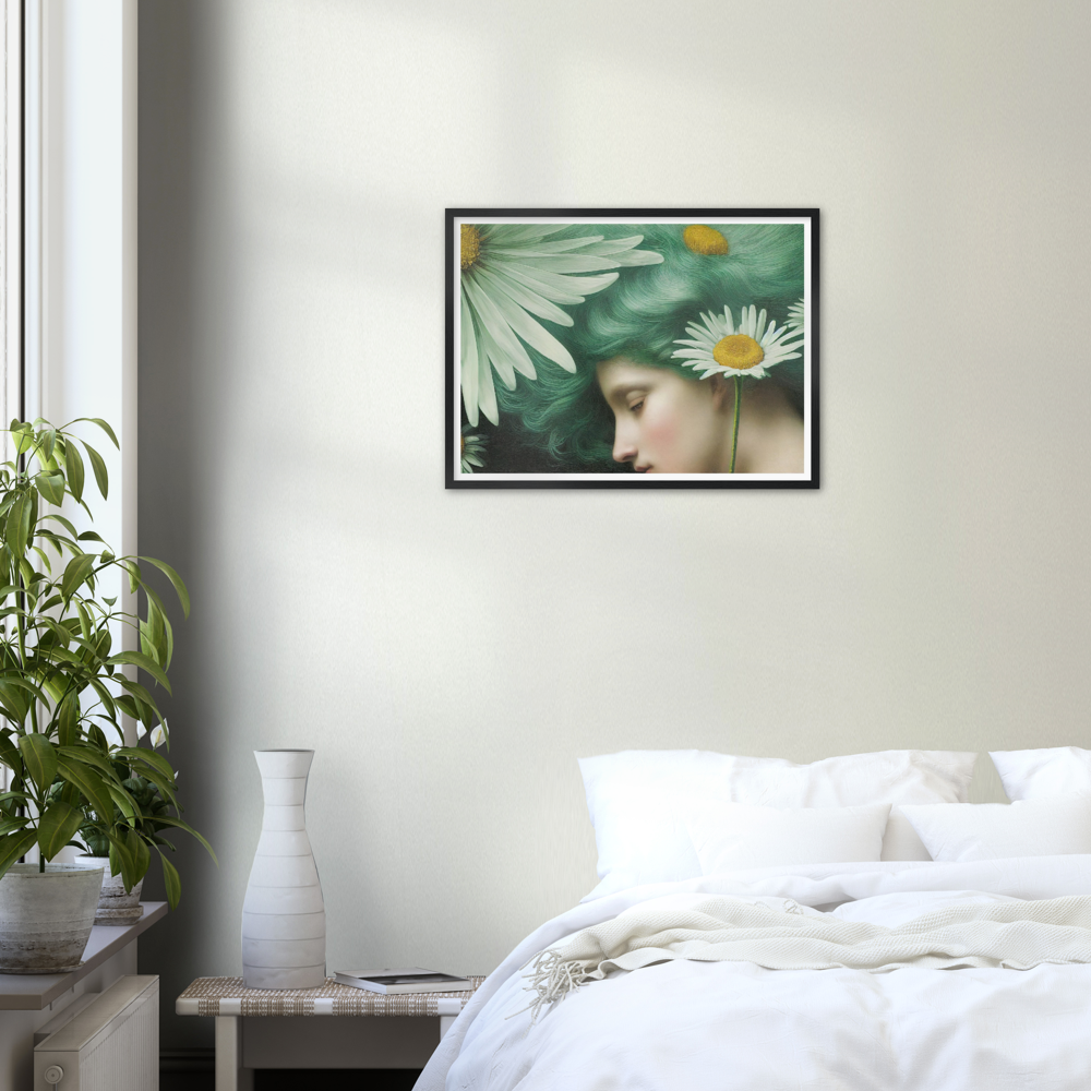 Daisy print on Premium Matte Paper Wooden Framed Poster