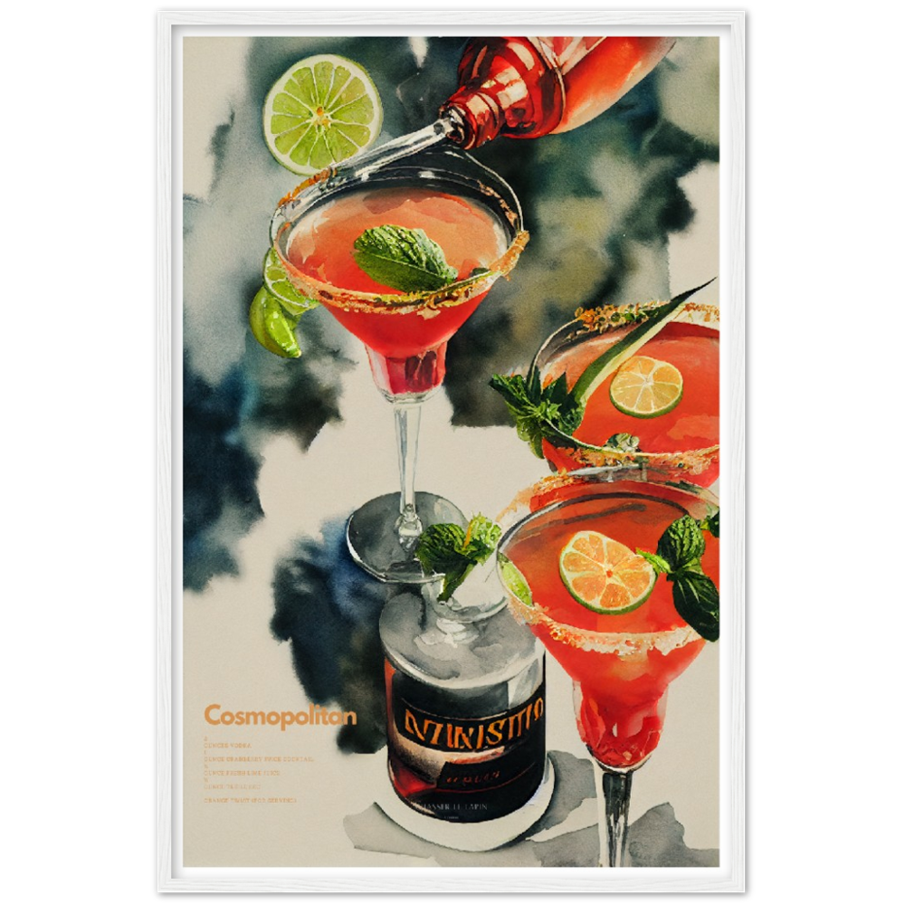 Cosmopolitan Cocktail print on Premium Matte Paper Wooden Framed Poster