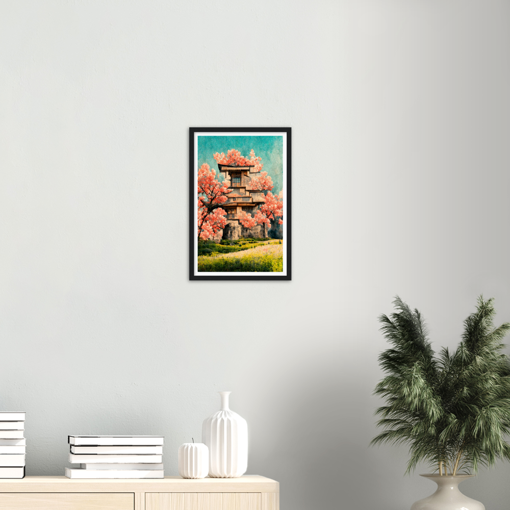 Under Cherry Blossom Tree print on Premium Matte Paper Wooden Framed Poster