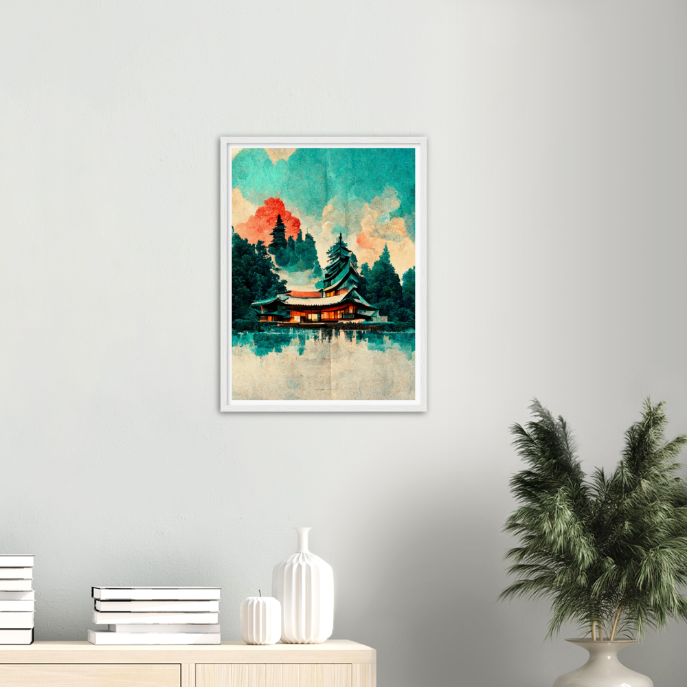 Sunrise at Biwa Lake print on Premium Matte Paper Wooden Framed Poster