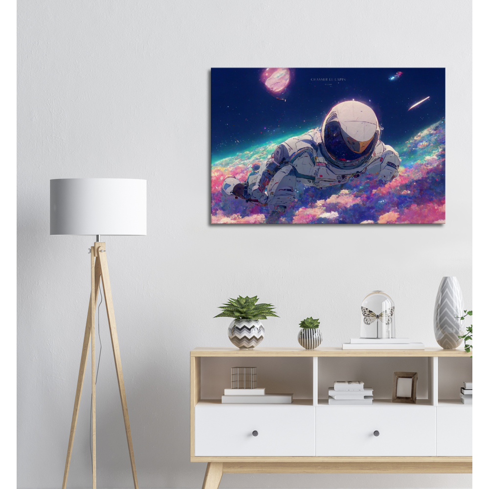 Spaceman/ Digital artwork in Ghibli style print on Premium Canvas