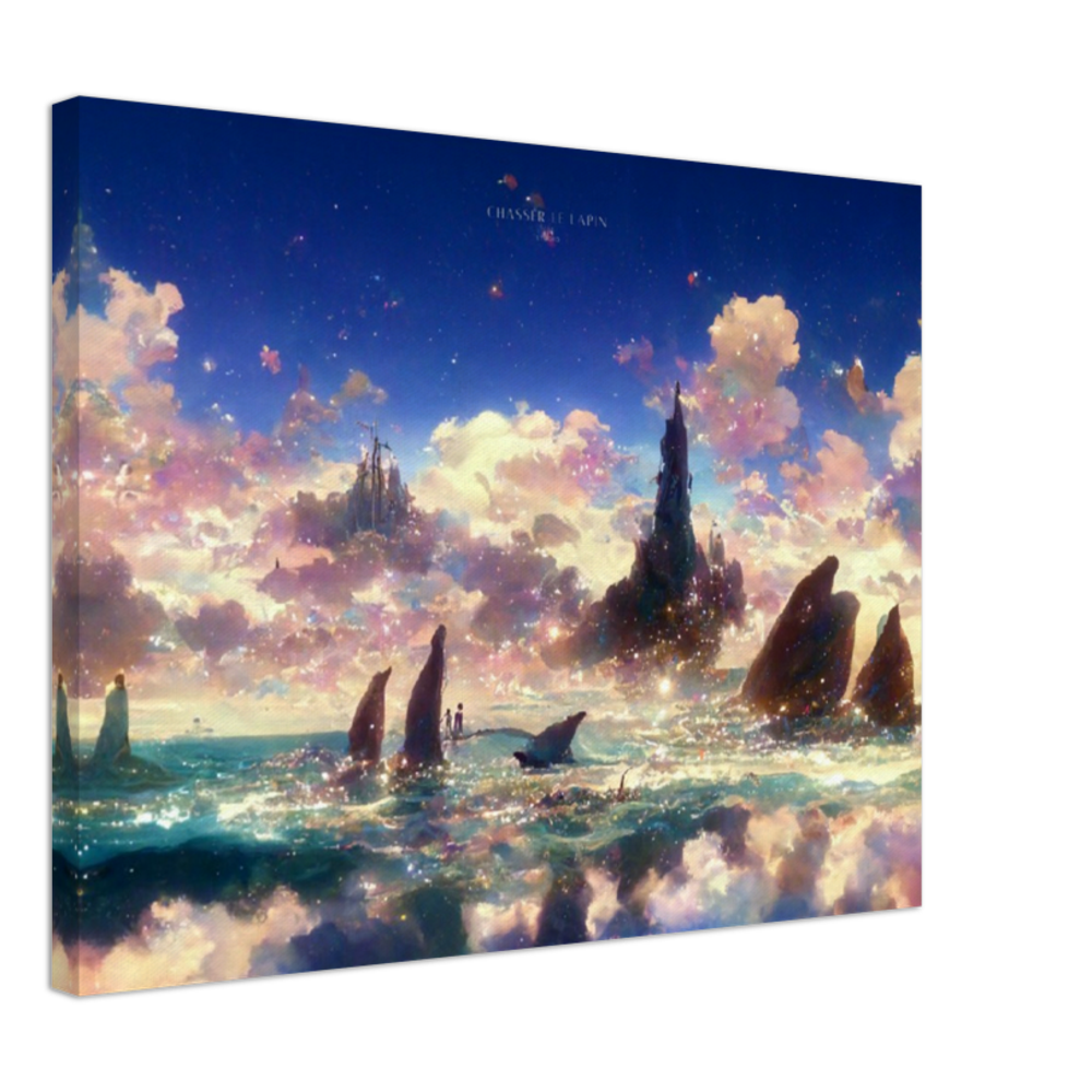 Mermaid Bay/ Digital Artwork in Ghibli style print on Premium Canvas