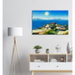 Village by the sea/ Digital Artwork in Ghibli style print on Premium Canvas