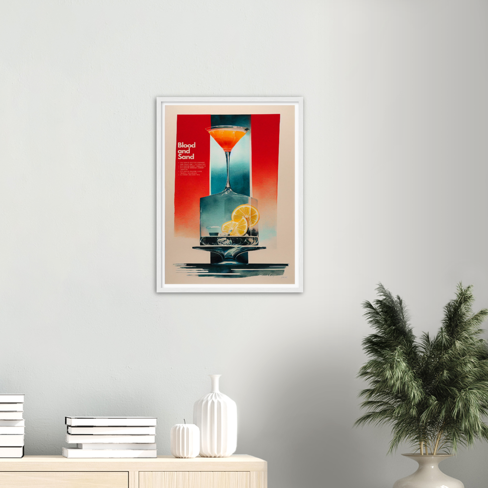 Blood and Sand Cocktail print on Premium Matte Paper Wooden Framed Poster