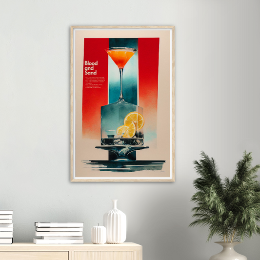 Blood and Sand Cocktail print on Premium Matte Paper Wooden Framed Poster