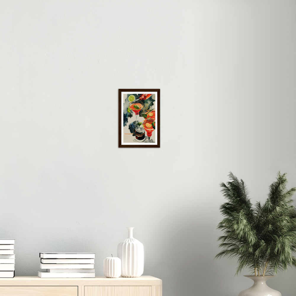 Cosmopolitan Cocktail print on Premium Matte Paper Wooden Framed Poster