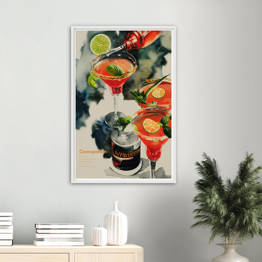 Cosmopolitan Cocktail print on Premium Matte Paper Wooden Framed Poster