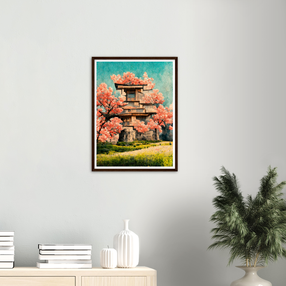 Under Cherry Blossom Tree print on Premium Matte Paper Wooden Framed Poster