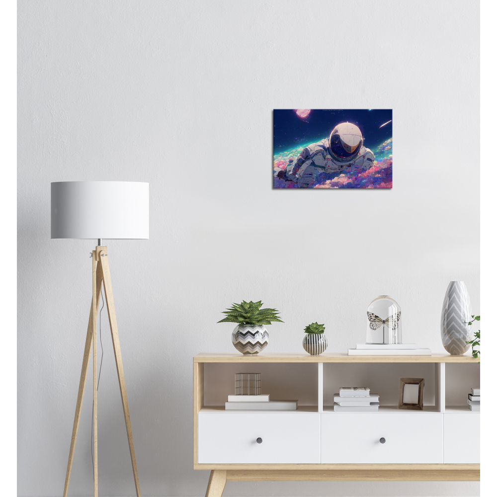 Spaceman/ Digital artwork in Ghibli style print on Premium Canvas