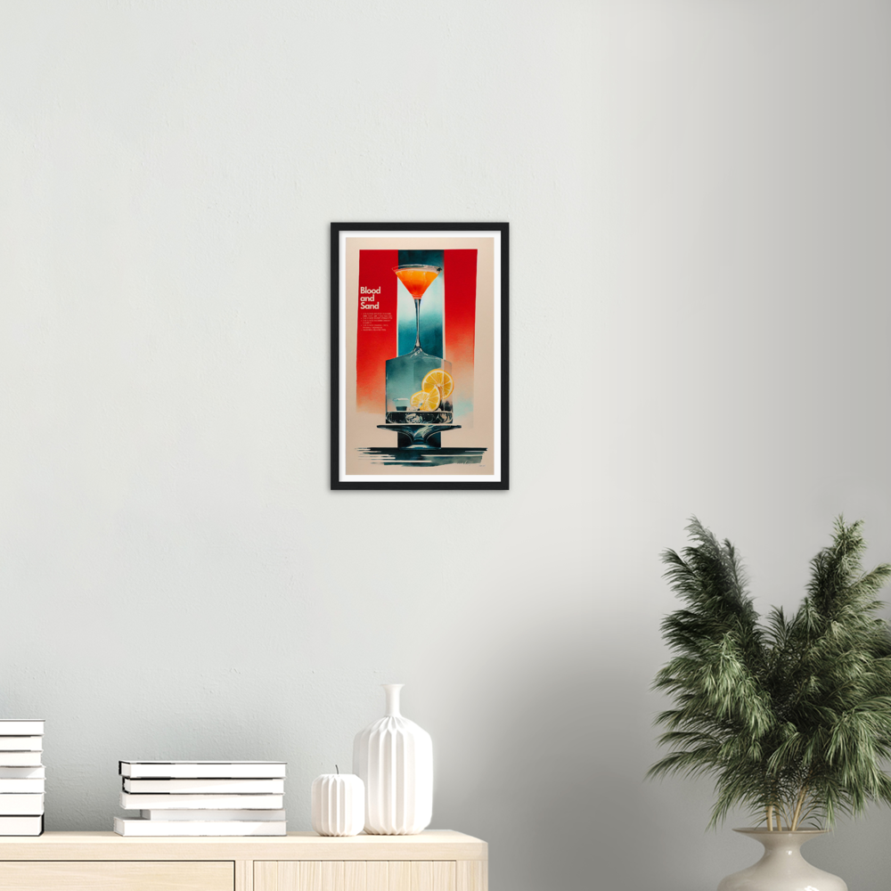 Blood and Sand Cocktail print on Premium Matte Paper Wooden Framed Poster