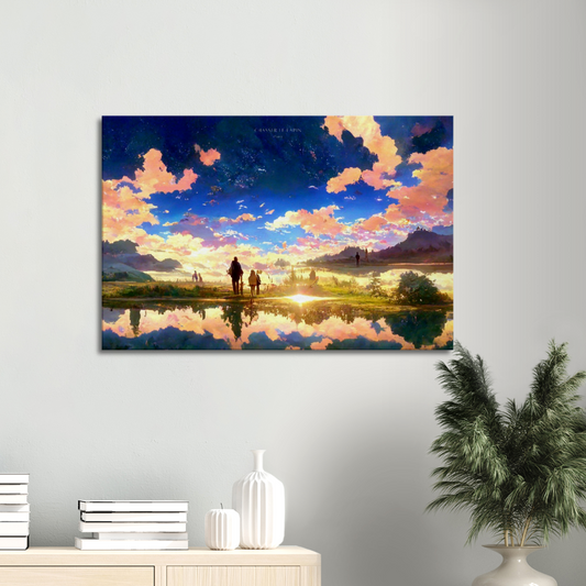 Neverland/ digital artwork in Ghibli style print on Premium Canvas