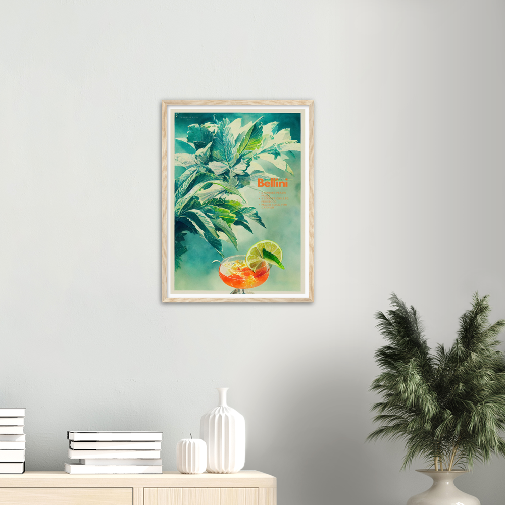 Belini Cocktail print on Premium Matte Paper Wooden Framed Poster