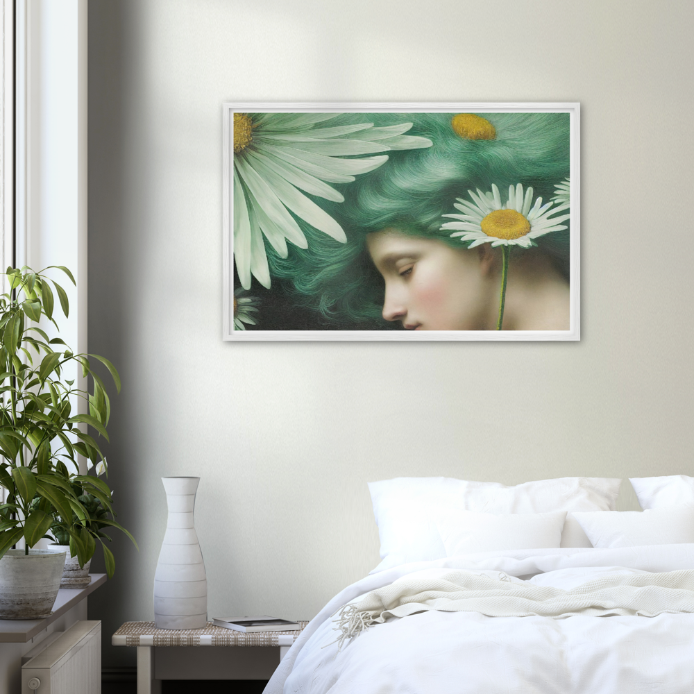 Daisy print on Premium Matte Paper Wooden Framed Poster