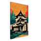 Himije Castle in Japanese watercolour and oil style/ digital artwork print on Premium Canvas