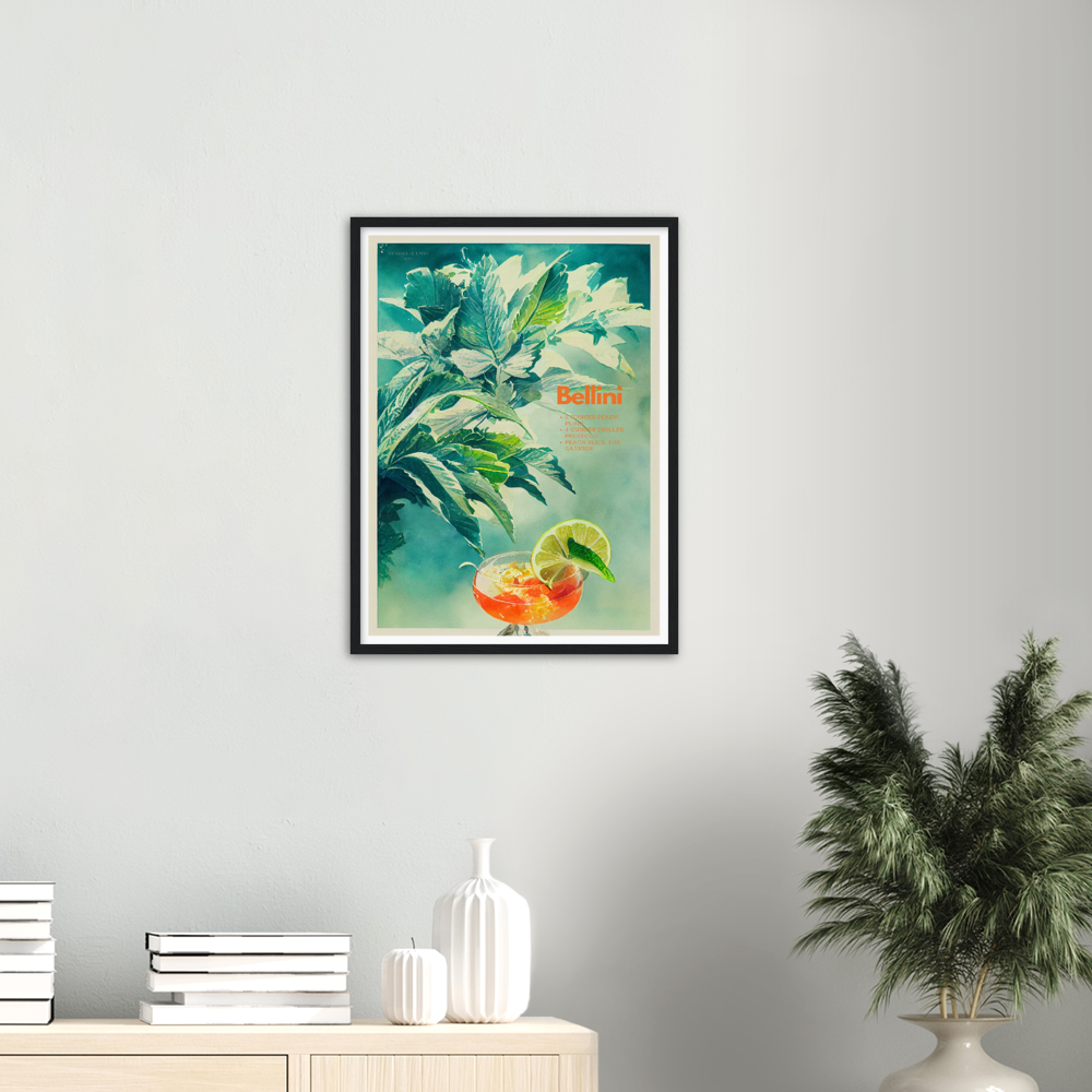 Belini Cocktail print on Premium Matte Paper Wooden Framed Poster