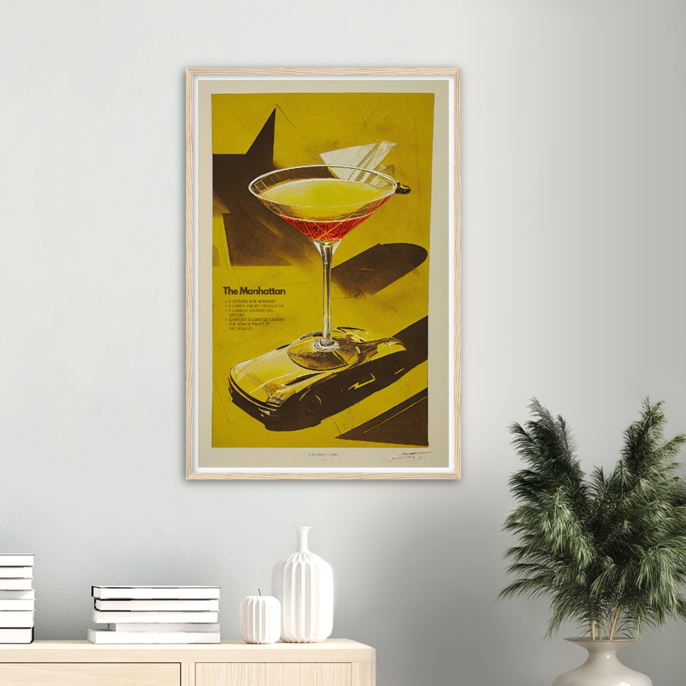 The Manhattan Cocktail print on Premium Matte Paper Wooden Framed Poster